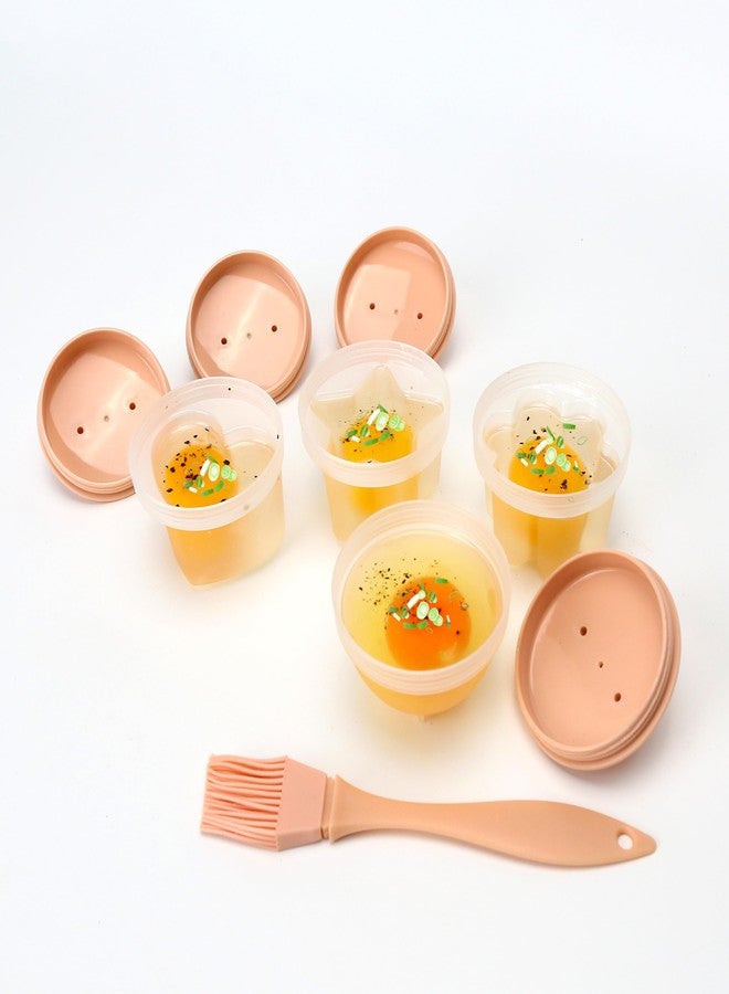 Marsrut Egg Poacher Cups Set, Egg Poacher for Microwave, Hard & Soft Mold Cups for Boiled Egg, Lids, Jello (Pink, 4 Egg Cups & 1 Oil Brush) - Image 4
