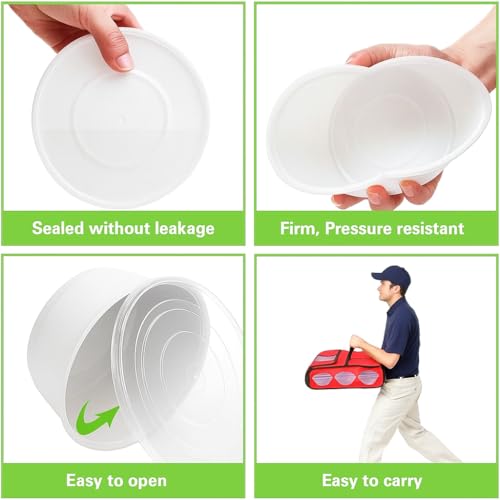 Amit Marketing Round Disposable Food Container with Air-Tight Lid | Leak-Resistant Meal Prep Box | Freezer & Dishwasher Safe | Reusable Containers for Takeaway & Food Storage - White, 250ml(50Pcs) - Image 4