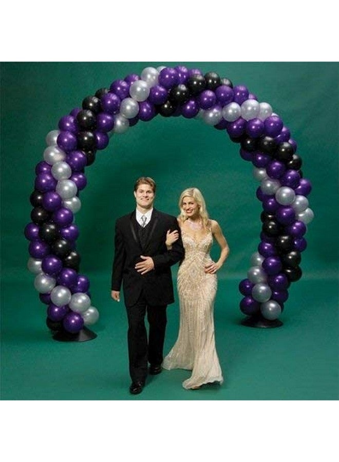 تريشرا بالونات TRISHRA Party Products عالية الدقة ذات اللمسة المعدنية لتزيين حفلات أعياد الميلاد/الذكرى السنوية، عبوة من 25 بالونًا باللون الأسود والأرجواني والفضي - Image 5