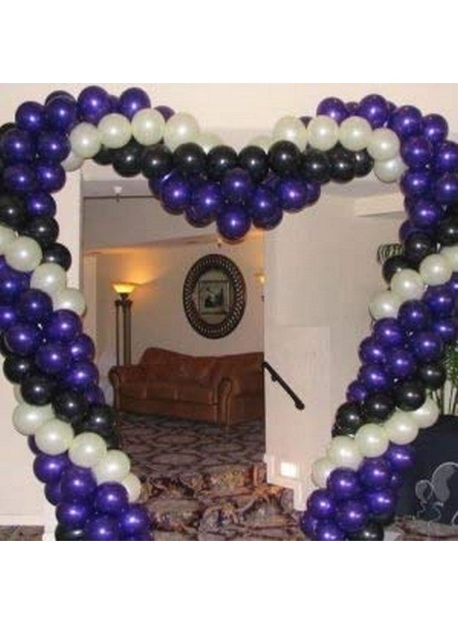 تريشرا بالونات TRISHRA Party Products عالية الدقة ذات اللمسة المعدنية لتزيين حفلات أعياد الميلاد/الذكرى السنوية، عبوة من 25 بالونًا باللون الأسود والأرجواني والفضي - Image 4