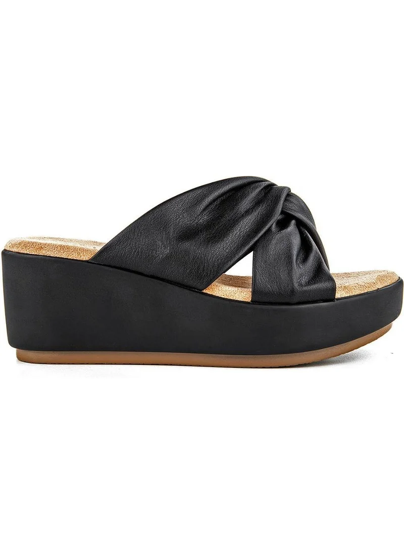MUYA Orthopedix Budka Genuine Leather Wedge Heel Women's Slippers 33264