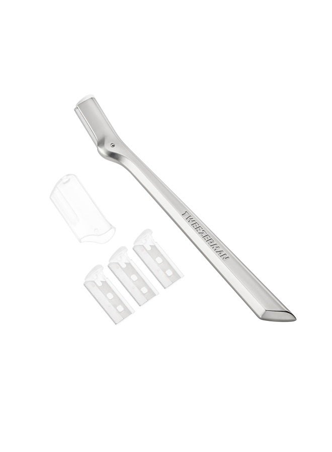 Tweezerman Eyebrow Razor with 3 Replacement Blades and Safety Cap - Image 1
