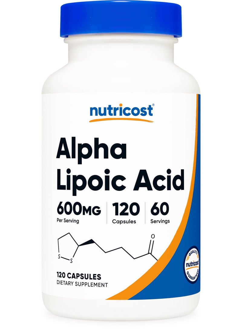 Nutricost Alpha Lipoic Acid 600mg – High-Potency Antioxidant & Wellness Support – 120 Capsules (60 Servings) – Supports Energy, Metabolism & Cellular Health - Image 1