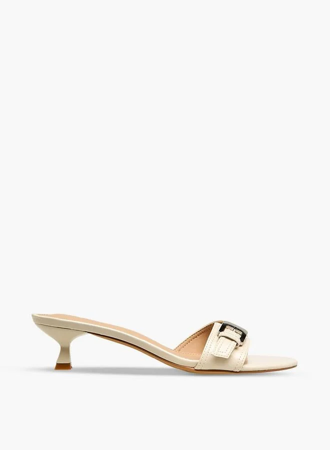 Flora Bella Women Buckle Accent Kitten Heel Sandals
