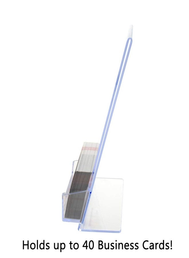 Marketing Holders 2 Pack Acrylic Sign Holder 5" x 7" with 3.5" x 2" Business Card Pocket Slanted Side Load Clear Countertop Display for Signage in Lobbies Retail Stores Hotels and Doctors Offices - Image 3
