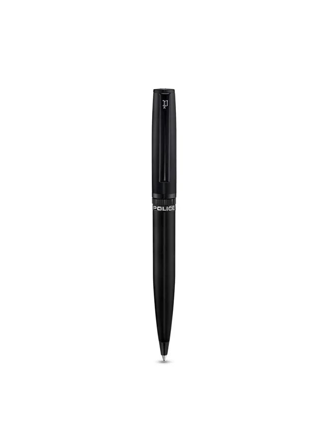 POLICE Vivaldi Matte Black Twist Ballpoint Pen for Men, Blue Ink
