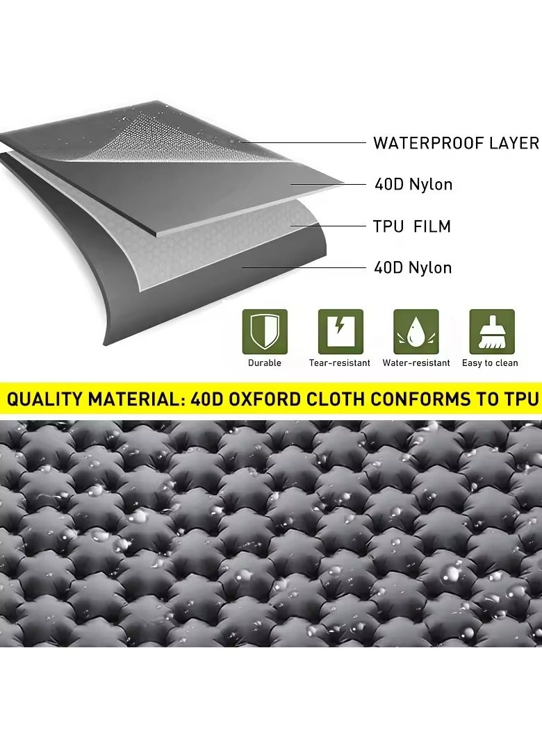 Generic Self Inflating Sleeping Pad with Foot Pump Built-in Pump Foldable Sleeping Mat with Pillow for Camping Hiking Durable Inflatable Air Mattress - Carry Bag, Repair Patches (Grey)190X64 cm  - Image 5