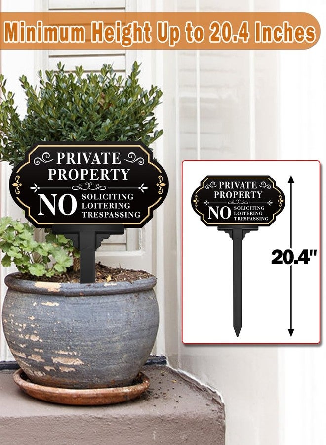 Multiwins No Soliciting Sign for House, 12" x 35" No Solicitors Sign with Stake - Home Yard Decor, Metal Aluminum,(No Soliciting, Friends Welcome) - Image 4