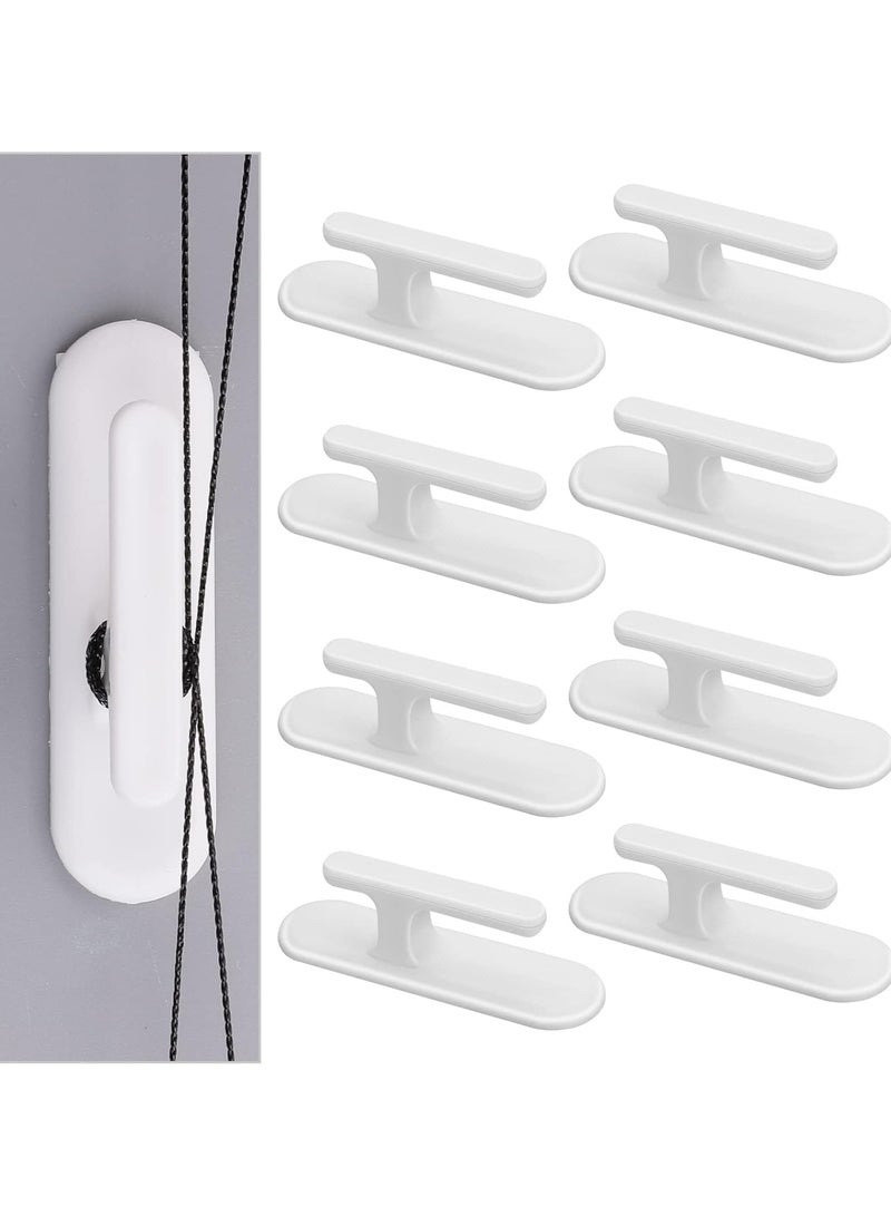 Oasisgalore 8PCS Blind Cord Safety Hooks, Adhesive Wall Wrap Cleats for Baby Proofing (White)  - Image 1