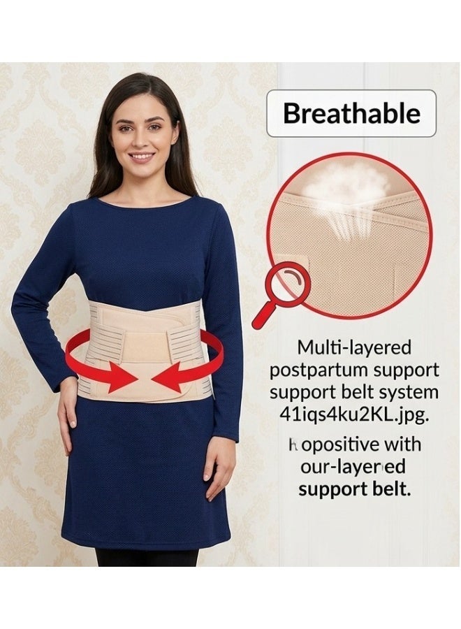 3-In-1 Postpartum Belly Band Post Pregnancy Abdominal Belt Postnatal Shapewear Set for Belly Waist and Pelvis Wrap - Size M - Image 3