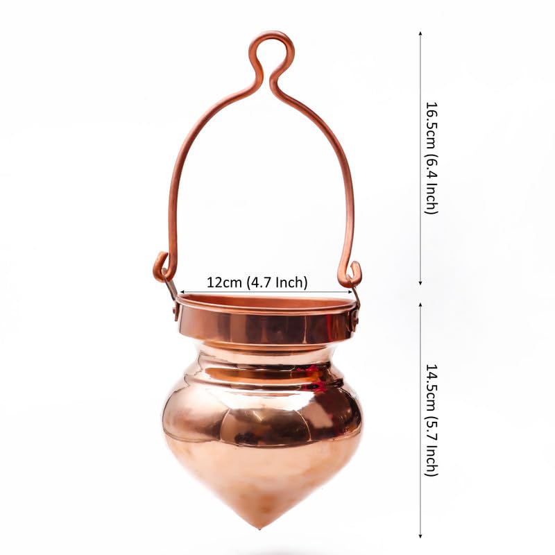 TORPPEZA Pure Copper Hindu Religion Shiv Jal Dhara | Container | Kalash lota | Abhishek Patra | Shirodhara Pot Copper Jaldhari Jalabhishekam for Shivling Abhishekam (Size : 14.5cm | Weight : 440gm) - Image 5