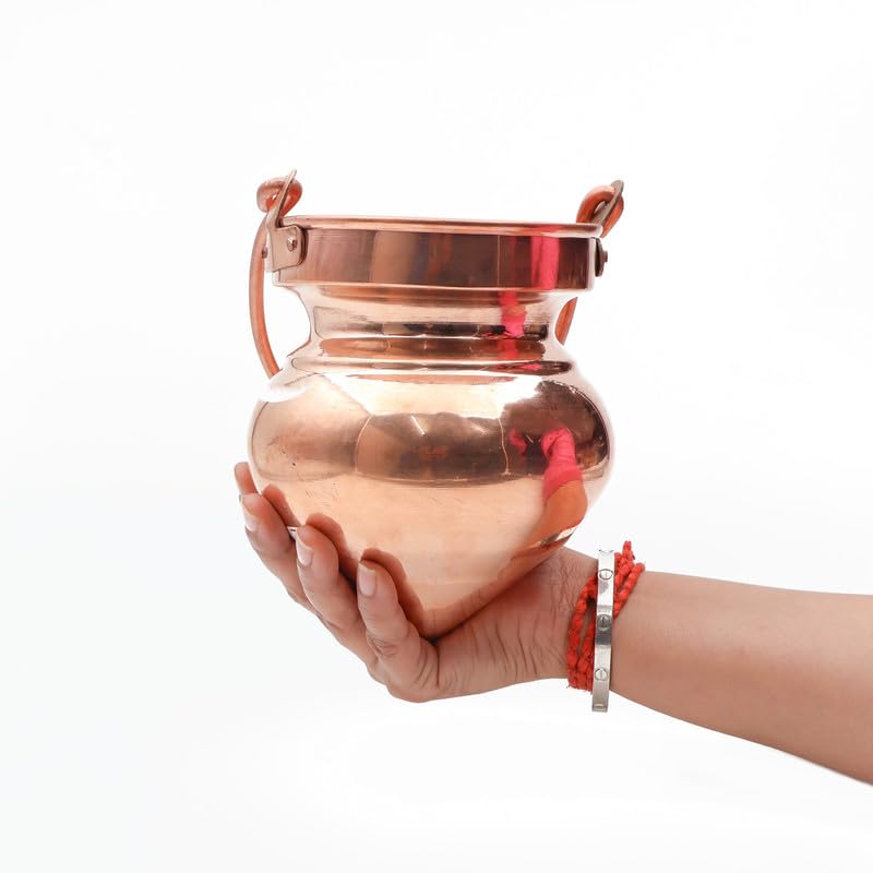 TORPPEZA Pure Copper Hindu Religion Shiv Jal Dhara | Container | Kalash lota | Abhishek Patra | Shirodhara Pot Copper Jaldhari Jalabhishekam for Shivling Abhishekam (Size : 14.5cm | Weight : 440gm) - Image 4