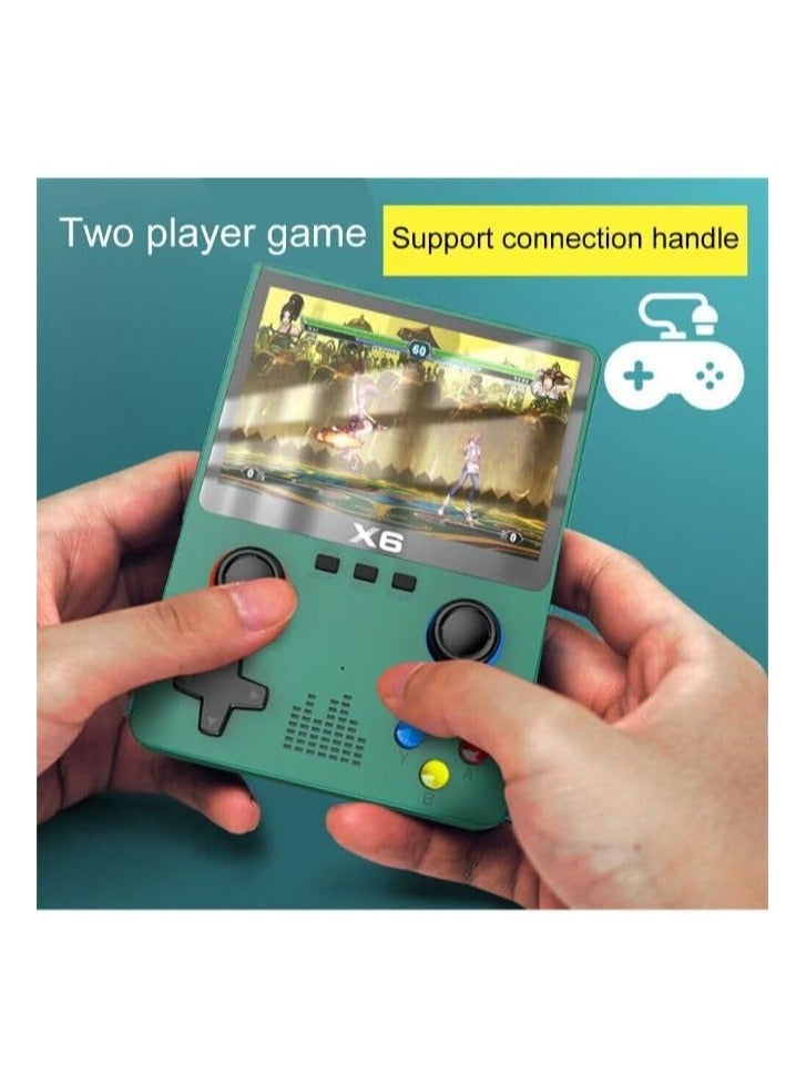 TIGER X6 Handheld Video Game Console with 3.5-Inch Display – Preloaded with 10,000+ Retro Games – Dual Player Support with External Gamepad – 640x480 Resolution, Built-In Battery, Multimedia Playback, TF Card Slot – Portable Gaming Device for All Ages - Image 2