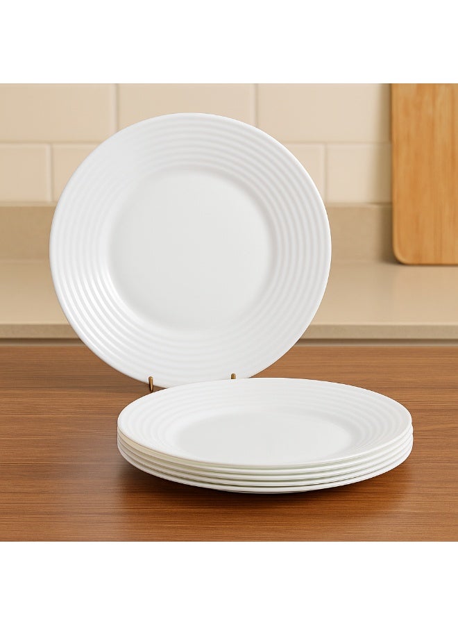 Dania Set of 6 plain white Arcopal glass dessert plates 18 cm - Image 1