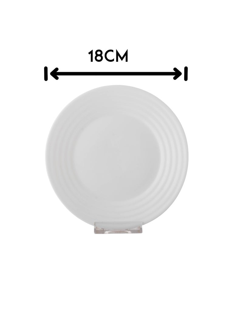 Dania Set of 6 plain white Arcopal glass dessert plates 18 cm - Image 4