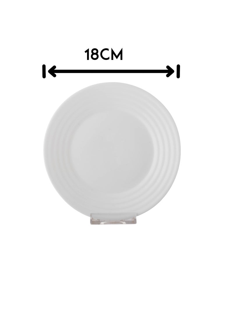 Dania Set of 6 plain white Arcopal glass dessert plates 18 cm  - Image 3