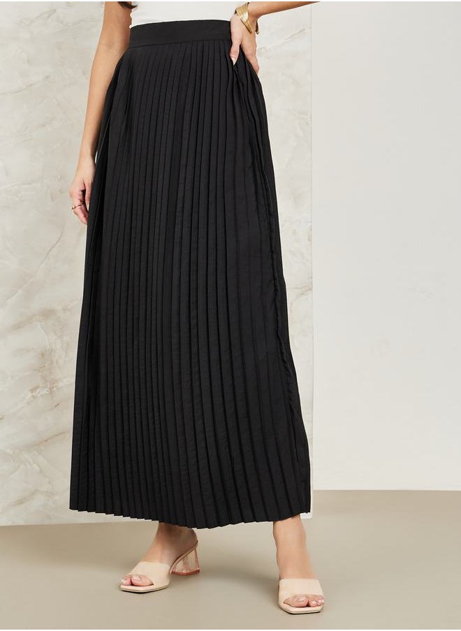 Styli Pleated Flared Maxi Skirt  - Image 2