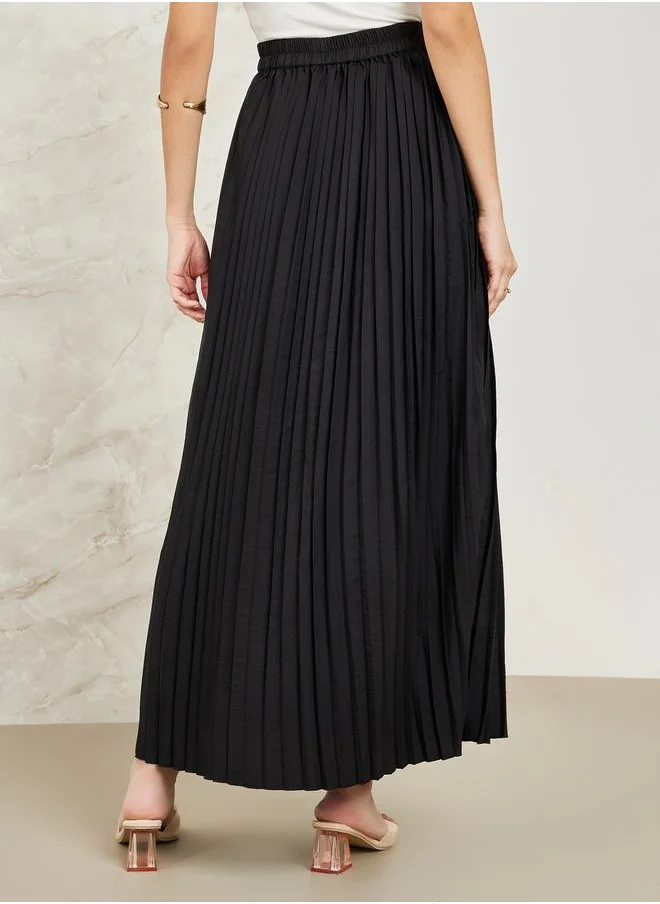 ستايلي Pleated Flared Maxi Skirt