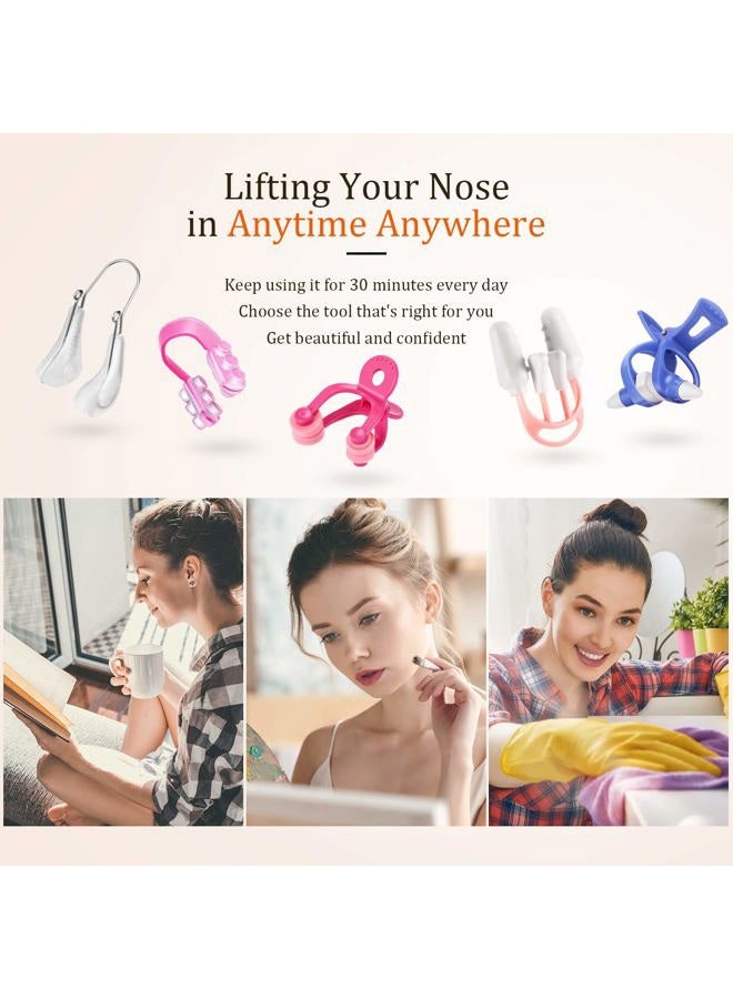 Frienda 5 Pieces Nose up Lifting Clips Nose Lifters Beauty Clips Silicone Nose Bridge Slimming Clips Nose Massagers Tools for Women - Image 5