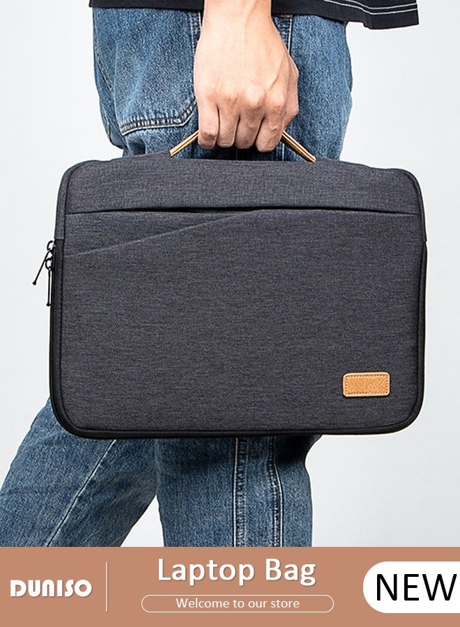 DUNISO Laptop Bag with 2 Pocket, Handbag Computer Case for 15.6 Inch, Waterproof Briefcase,Durable Computer Carrying Case with Telescopic PU Handle, Tablet Bag, Portable Laptop Sleeve Case, Casual Laptop Bag for Office, Shopping, Travel Daily Use  - Image 1