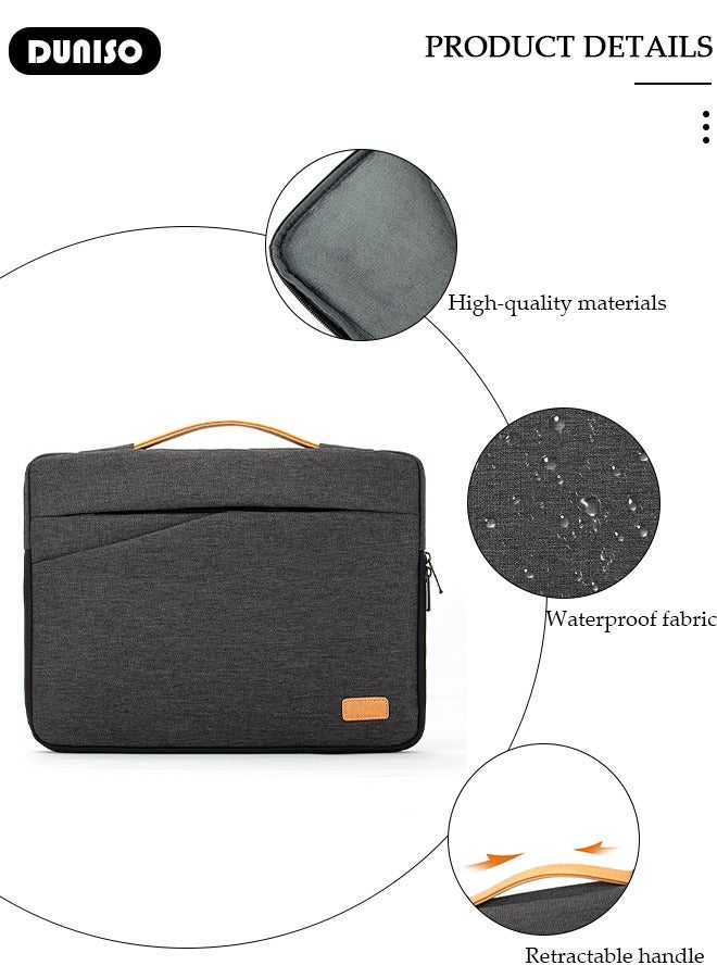 DUNISO Laptop Bag with 2 Pocket, Handbag Computer Case for 15.6 Inch, Waterproof Briefcase,Durable Computer Carrying Case with Telescopic PU Handle, Tablet Bag, Portable Laptop Sleeve Case, Casual Laptop Bag for Office, Shopping, Travel Daily Use  - Image 2
