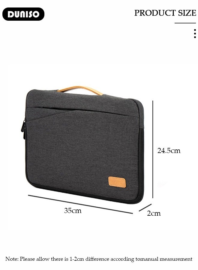 DUNISO Laptop Bag with 2 Pocket, Handbag Computer Case for 15.6 Inch, Waterproof Briefcase,Durable Computer Carrying Case with Telescopic PU Handle, Tablet Bag, Portable Laptop Sleeve Case, Casual Laptop Bag for Office, Shopping, Travel Daily Use  - Image 4