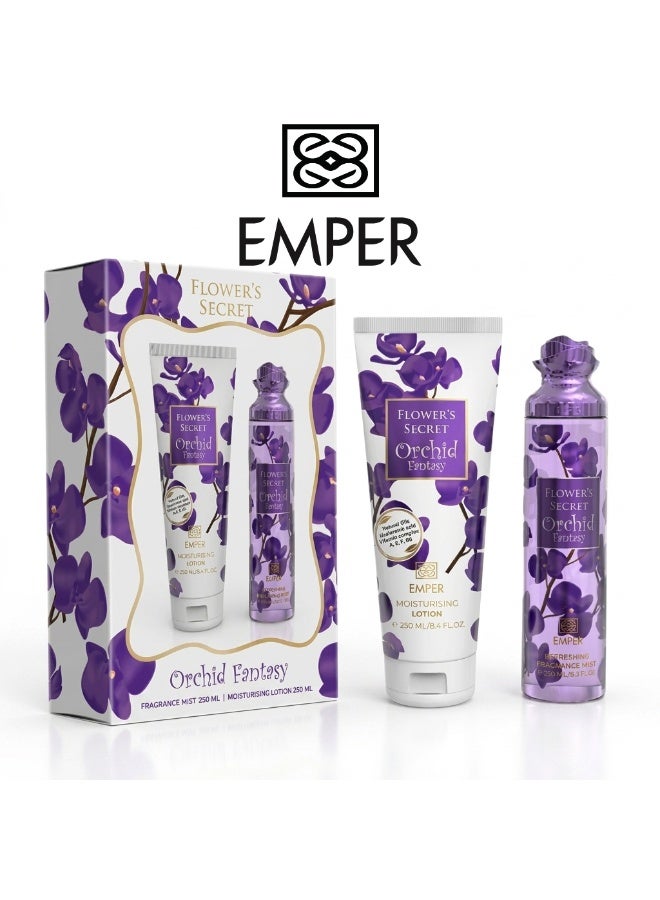 Ember Flower Secret Gift Set Body Mist 250 ml with Moisturizing Lotion 250 ml - Image 1