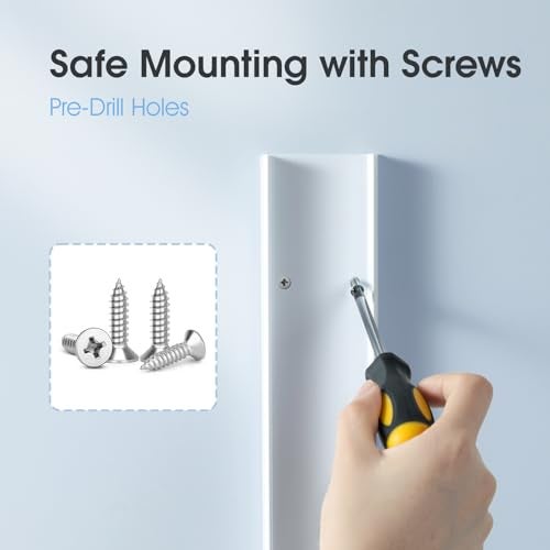 Yecaye 47in XX-Large Cord Hider Wall Mounted TV, Pre-drilled Cord Cover, Wire Hiders for TV on Wall, Paintable Cable Cover, 3 X L15.7in W2.36 H0.75 - Image 4