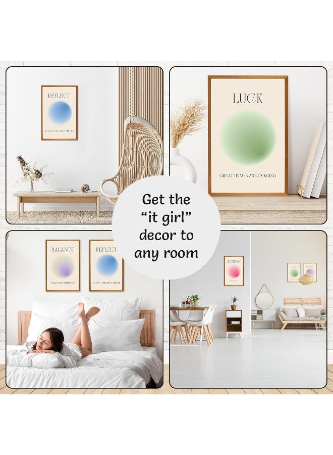 Throwback Traits Mind Body Soul Wall Art Aura Posters - Gradient For Spiritual Affirmation Home, Yoga & Office Decor 6 Set Pastel Size 11 X 17'' - Image 2