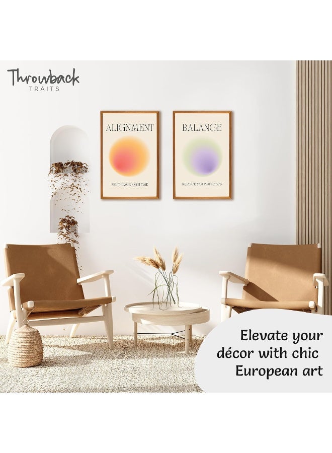 Throwback Traits Mind Body Soul Wall Art Aura Posters - Gradient For Spiritual Affirmation Home, Yoga & Office Decor 6 Set Pastel Size 11 X 17'' - Image 3