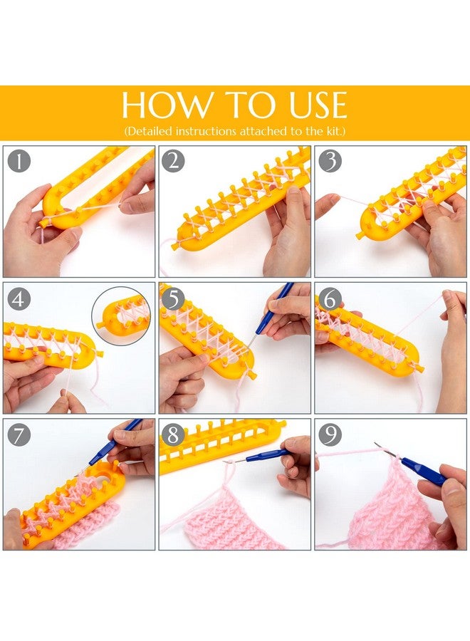 VGoodall 18Pcs Knitting Loom Set, Round Knitting Looms Rectangle Knitting Looms Pompom Maker With Yarn Skeins Acrylic Knitting Crochet Supplies For Hat Scarf Shawl Sweater Sock - Image 4