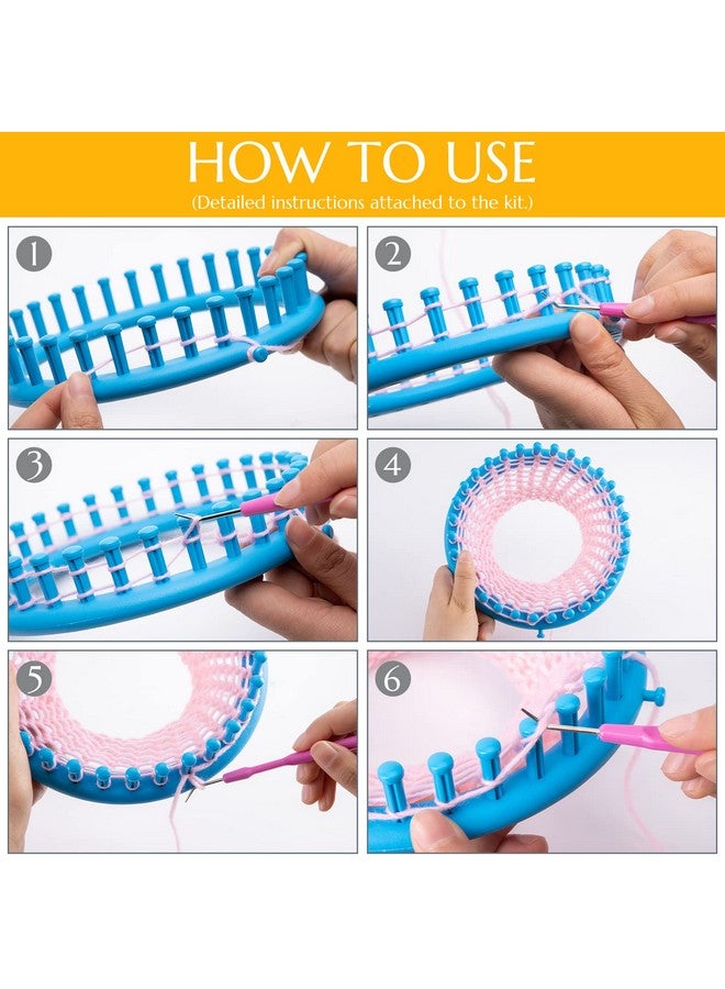 VGoodall 18Pcs Knitting Loom Set, Round Knitting Looms Rectangle Knitting Looms Pompom Maker With Yarn Skeins Acrylic Knitting Crochet Supplies For Hat Scarf Shawl Sweater Sock - Image 3
