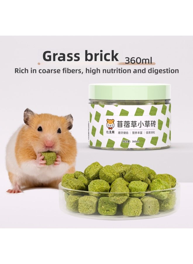 Hamster Snacks And Food Nutrition Wafer Biscuits Food Golden Bear Grinding Stick Supplies Daquan Cuttlefish Mouse Special-Colour:Snacks For Lying Hands-alfalfa Grass Brick 360ml  - Image 1