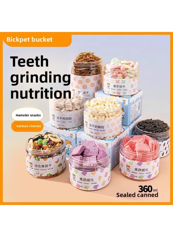 Hamster Snacks And Food Nutrition Wafer Biscuits Food Golden Bear Grinding Stick Supplies Daquan Cuttlefish Mouse Special-Colour:Snacks For Lying Hands-alfalfa Grass Brick 360ml  - Image 2