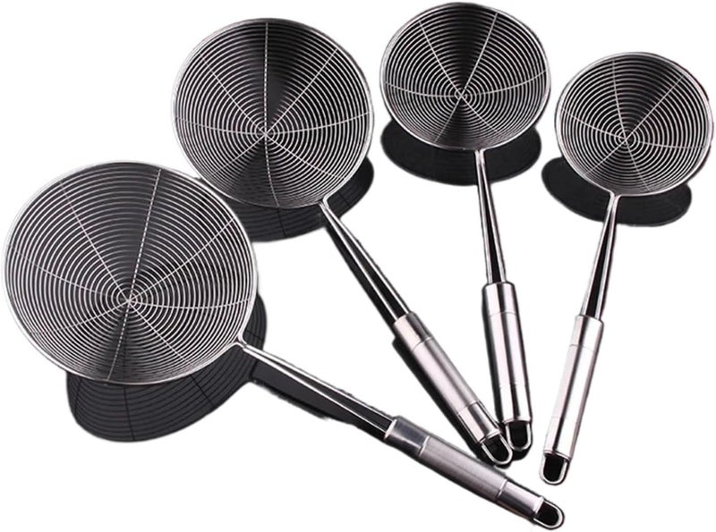 Oval Stainless Steel Skimmer Filter Mesh Oil Pot Food Strainer Cookware Colander Fried Kitchen(L-No ears) - Image 2