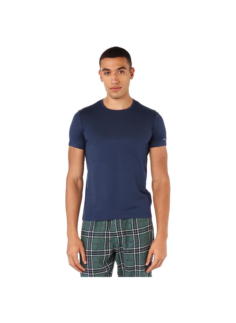 REDCOTTON Undershirt for men, short sleeves, Requral fit from Red Cotton, Navy Blue  - Image 1
