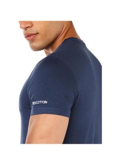 REDCOTTON Undershirt for men, short sleeves, Requral fit from Red Cotton, Navy Blue  - Image 3