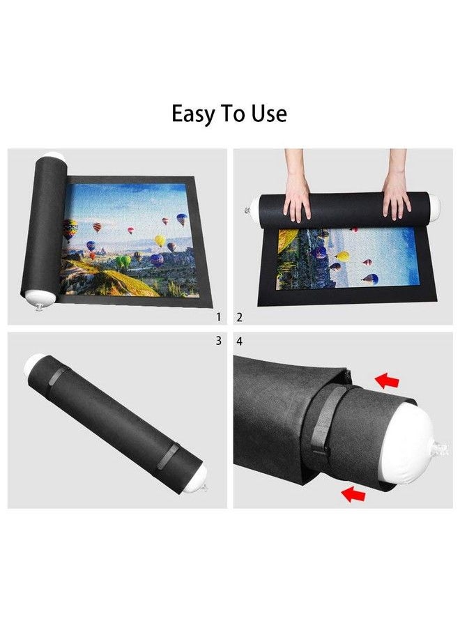Tomorotec - Rollable Jigsaw Puzzle Mat With Storage Bag Store Puzzle For Next Play Jigsaw Puzzle Roll Mat Board Up To 1500 Pieces Felt Mat Inflatable Tube Inflator And Fasteners Strap(46.5 X 26.5 Inch) - Image 1