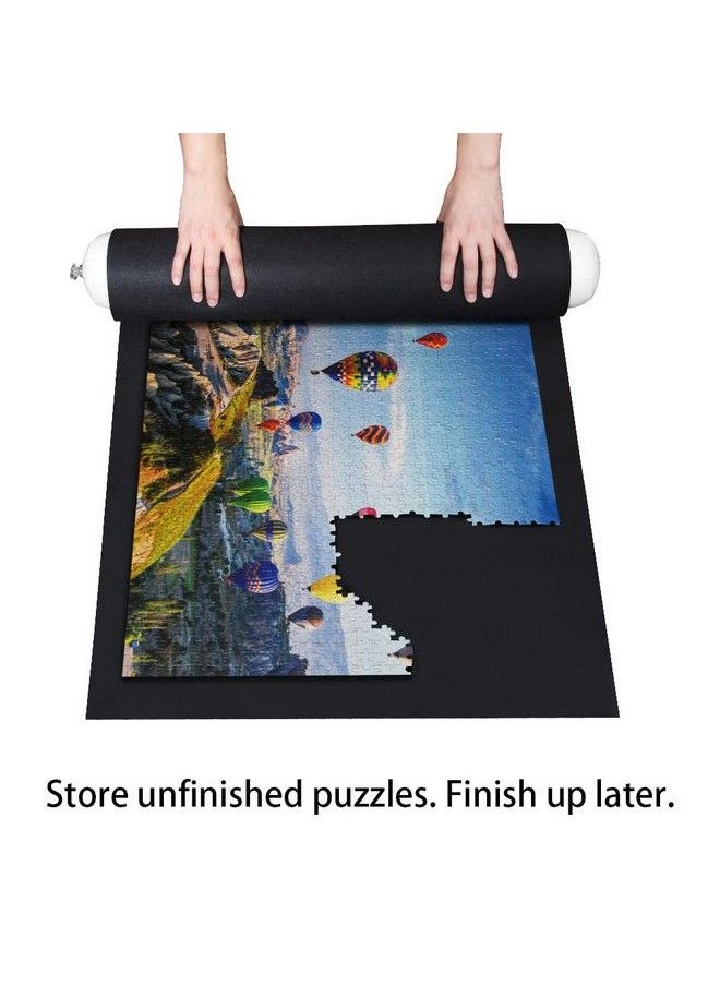 Tomorotec - Rollable Jigsaw Puzzle Mat With Storage Bag Store Puzzle For Next Play Jigsaw Puzzle Roll Mat Board Up To 1500 Pieces Felt Mat Inflatable Tube Inflator And Fasteners Strap(46.5 X 26.5 Inch) - Image 1