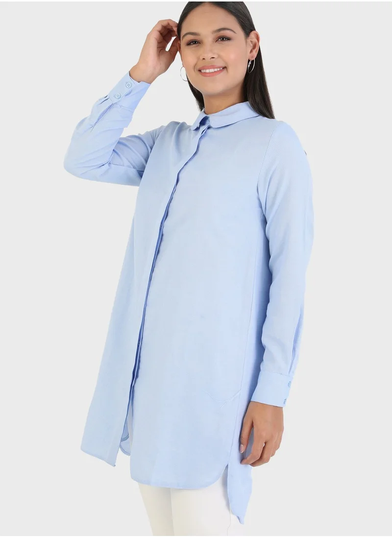 Refka by modanisa Crew Neck Longline Tunic