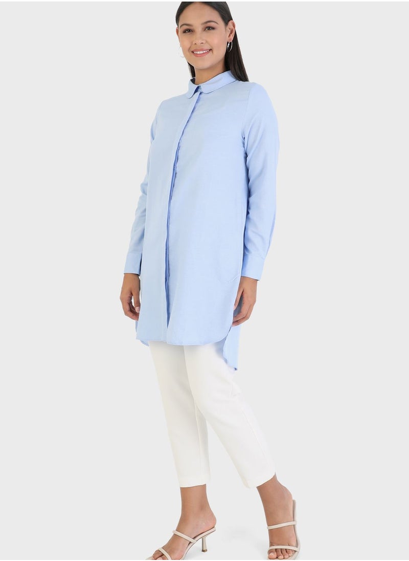 Refka by modanisa - Crew Neck Longline Tunic - Image 1