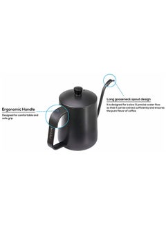 MIBRU Coffee Drip V60 Pour Over Kettle Goose neck Long Narrow Spout With Lid Tea Pot 304 Stainless Steel Teflon Coated Pitcher for pouring coffee 600ML  - Image 5