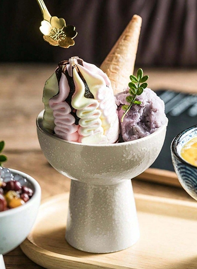ShebSheb Ceramic Dessert Bowls,Ice Cream Bowls for Sundaes, Fruits, Salads, Snacks  - Image 1