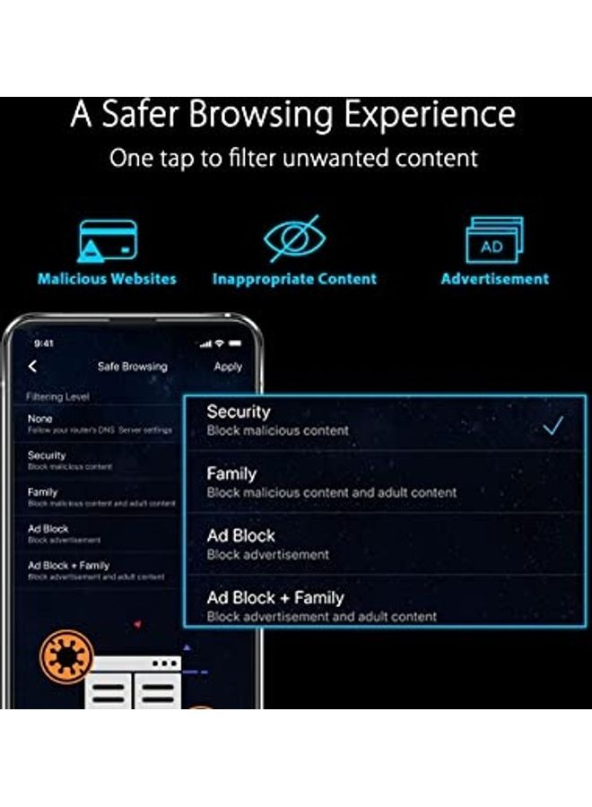 ASUS RT-AXE7800 Triband WiFi6E (802.11ax) Extendable Router, New 6GHz Band, 7800Mbps, ASUS Safe Browsing, Enhanced Network Security with AiProtection Pro and Instant Guard Sharable Secure VPN, Free Parental Controls, 2.5G Port, Link Aggregation, Smart Home | 90IG07B0-MU9B00 Black - Image 4