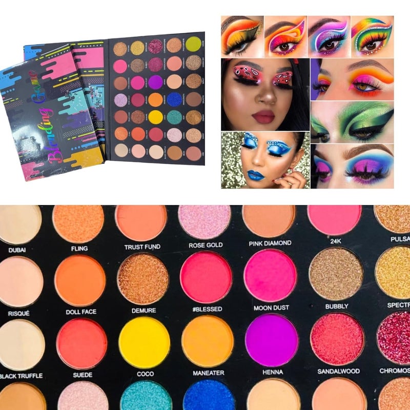 FEELHIGH Professional 35 Color Eyeshadow palette Shimmers eye makeup palette Long Wearing vibrant shades Multicolor - Image 4