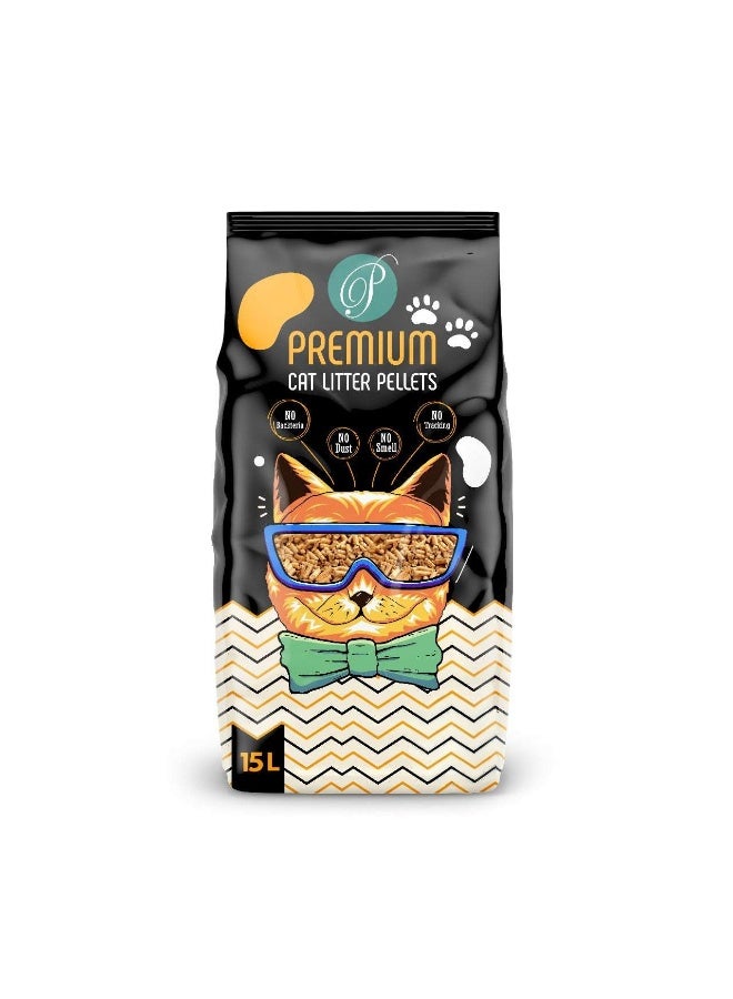 Premium Wood Pellet Cat Litter 15L