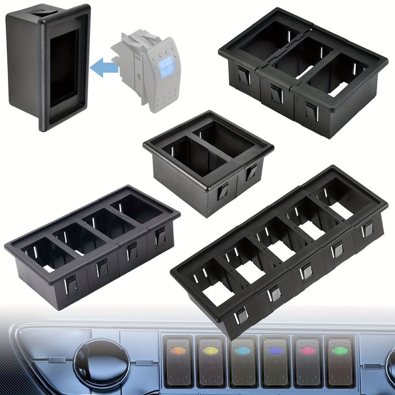 S Rocker Switch Holder Panel Automotive ABS Plastic Housing Kit 4 Way Mount Toggle Switch - Image 1