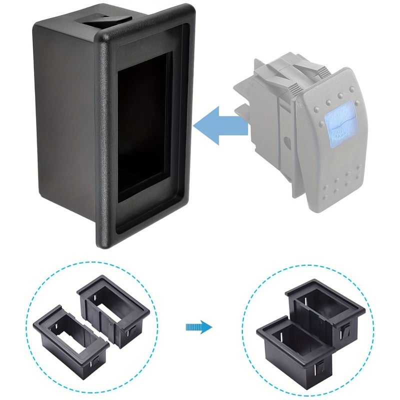 S Rocker Switch Holder Panel Automotive ABS Plastic Housing Kit 4 Way Mount Toggle Switch - Image 3