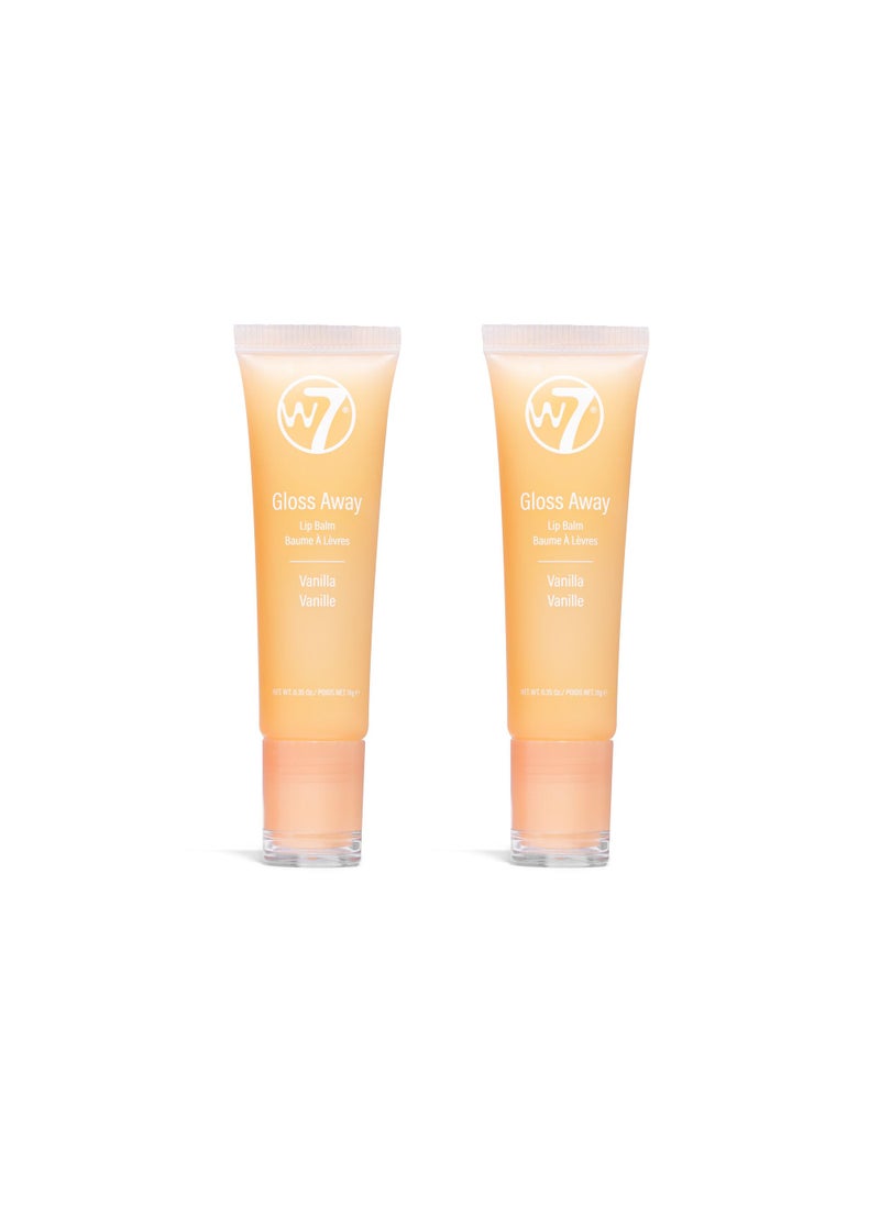 W7 W7 Gloss Away Lip Balm - 2 Piece Set - Nourishing Lip Balm Formula With Shea Butter - Vanilla 