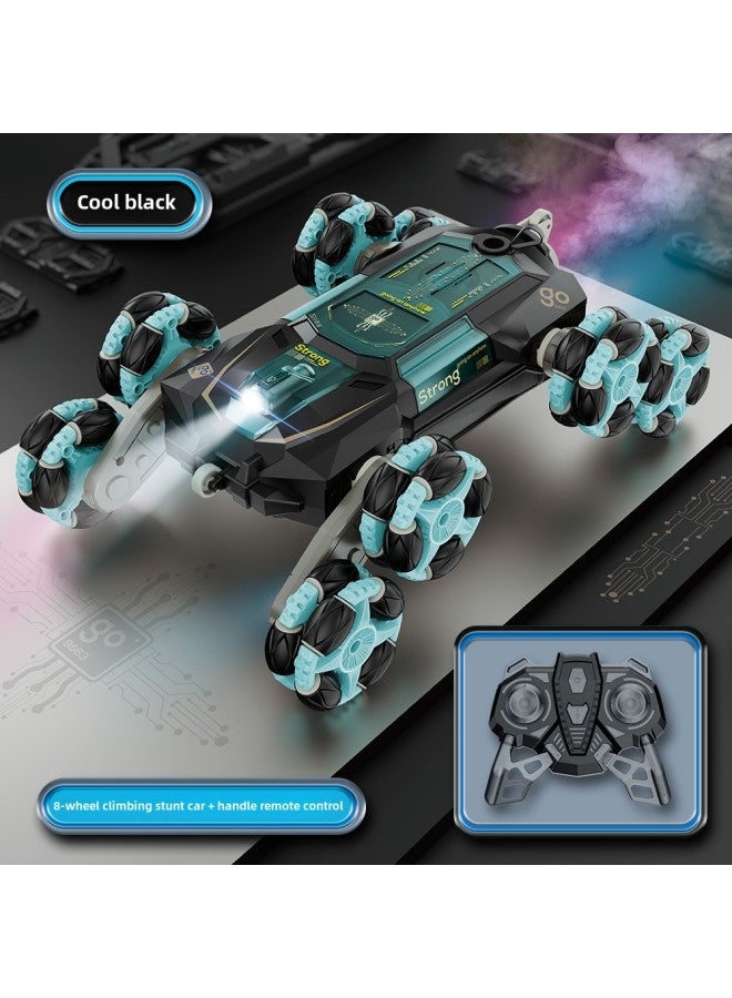 Special For Eight-wheel Stunt Car Spray Light Music Swing Arm Dump Drift Climbing Remote Control Car Children's Toys-Color:Cool Black - Eight-wheel Spray Swing Arm Stunt Car (single Remote Control) - Image 1